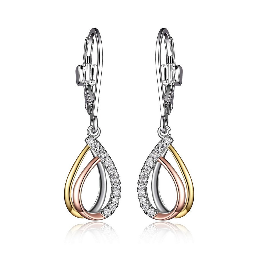 Elle "Ocean" Tri-Tone Drop Earrings