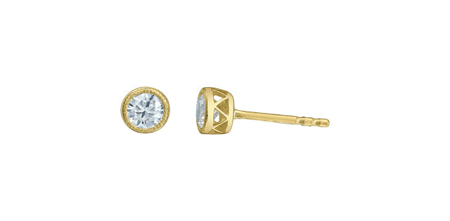 Bezel Set Round Lab-Grown Diamond Earrings, 0.40TDW