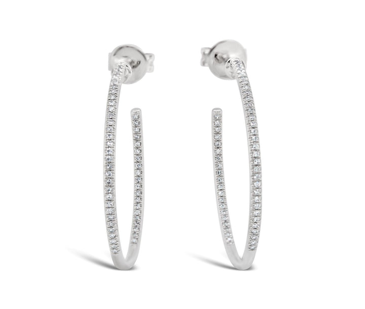 14k Inside Out Diamond Hoop Earrings