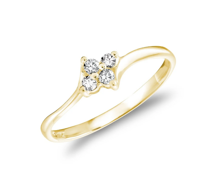 10k yellow gold flower diamond