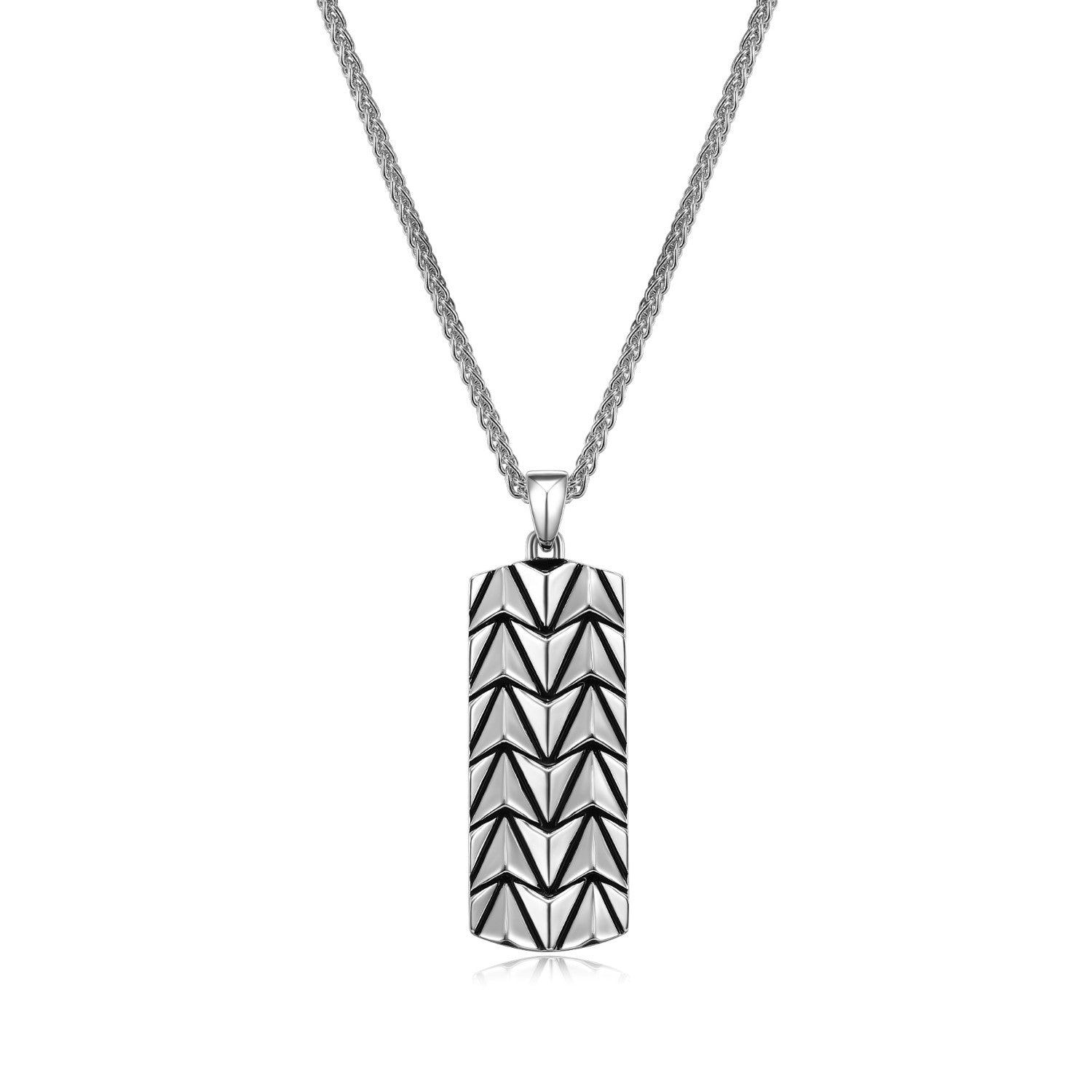 ETHOS "Chevron" Silver Dog Tag Necklace.