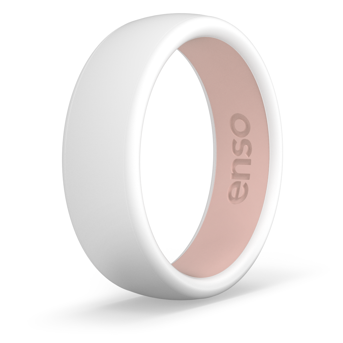 ENSO Silicone Ring- White/Pink Sand, SZ 8