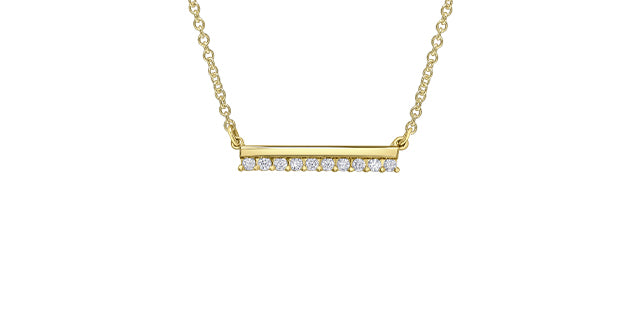 10k yellow gold offset diamond