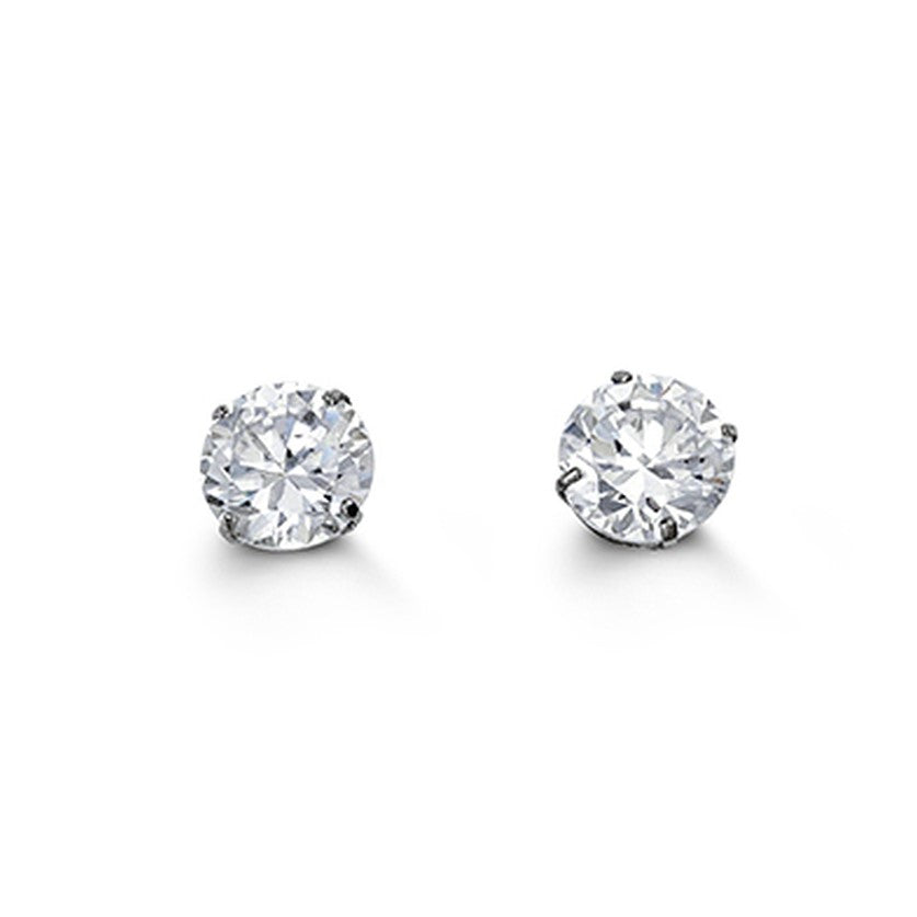 14K CZ Stud Earrings, 5mm