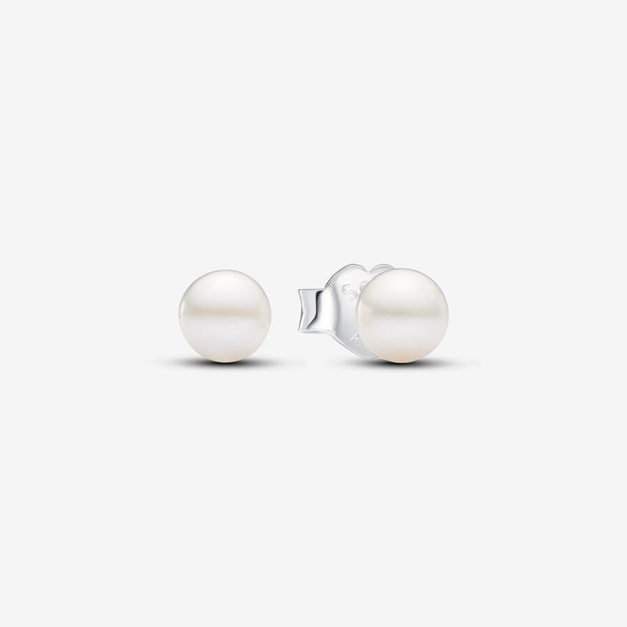 Pandora Sterling Silver Pearl Stud Earrings