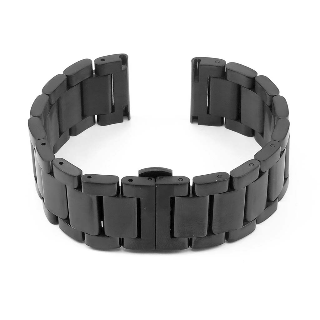 Black Stainless Steel Watch Bracelet, 22mm