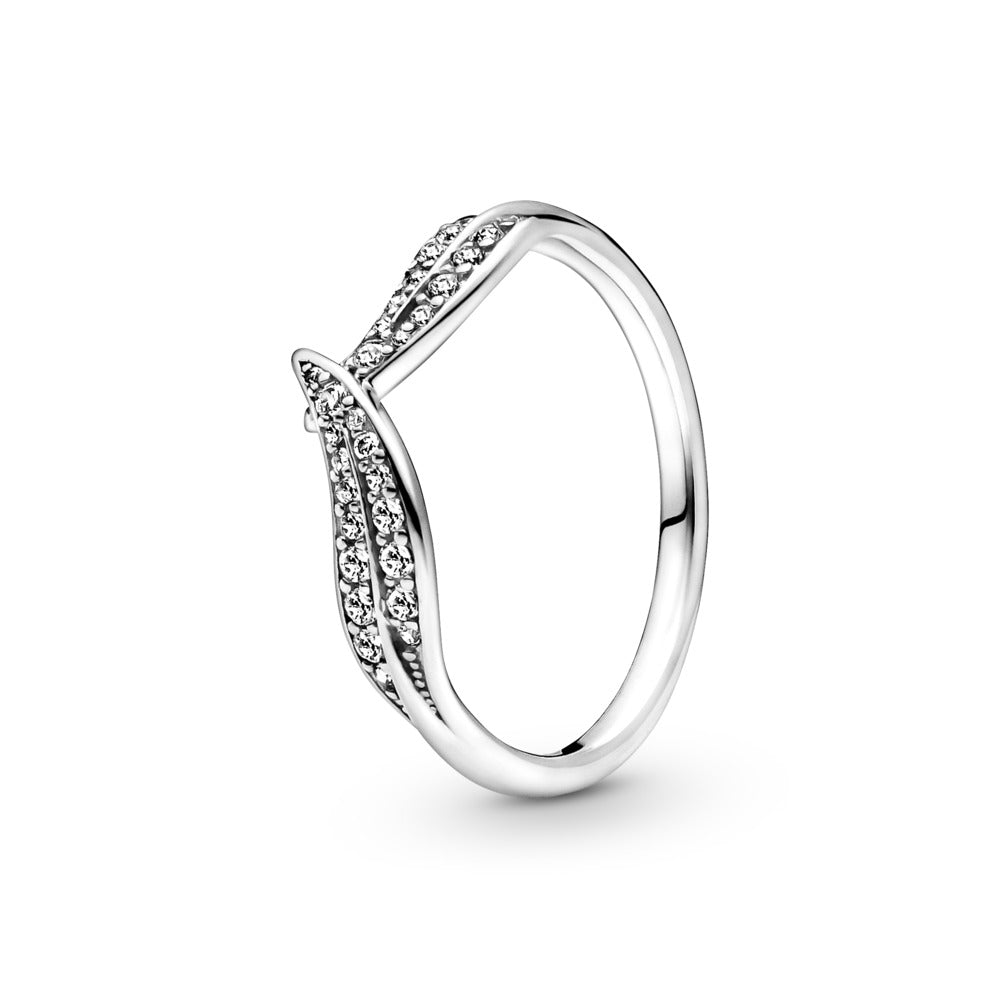 Pandora Sparkling Leaves Ring, size 7.5