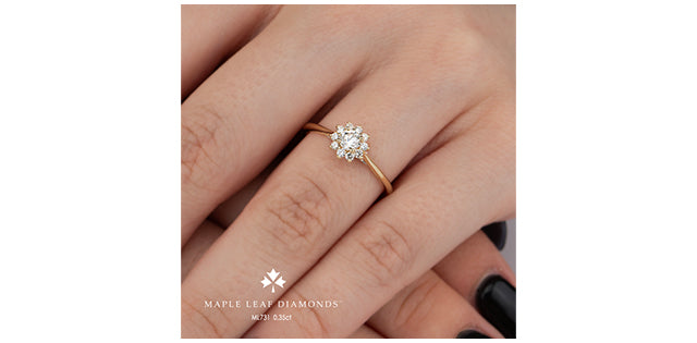 14 Karat Halo Engagement Ring, 0.18 CT Center