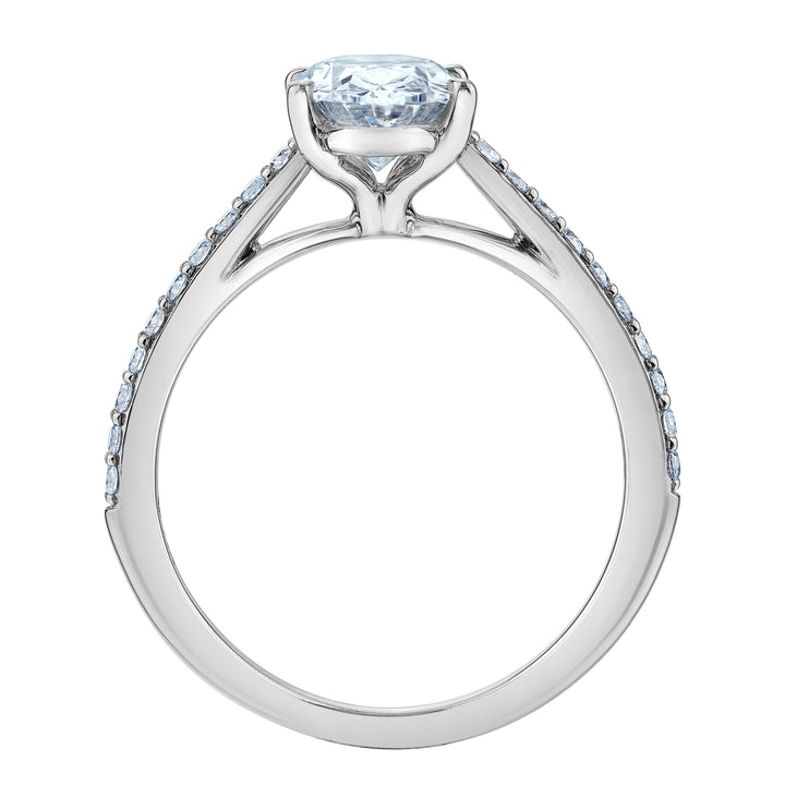 14K Lab Grown Diamond Oval Engagement Ring, 1.21 TDW