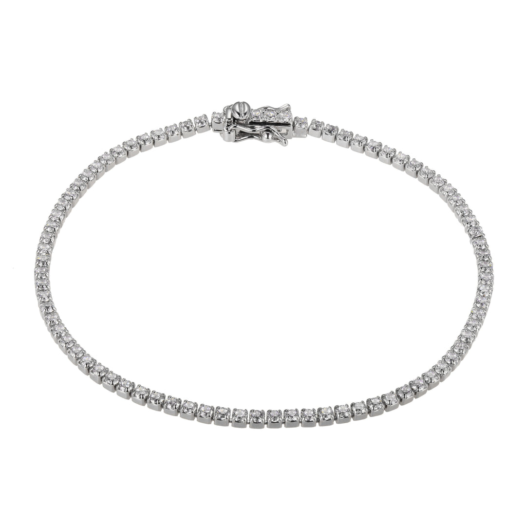 Sterling Silver CZ Tennis Link Bracelet