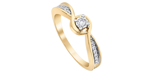 10K Diamond Engagement Ring 0.12TDW