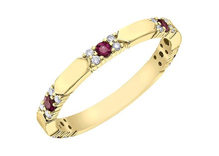 10k yellow gold ruby and diamo