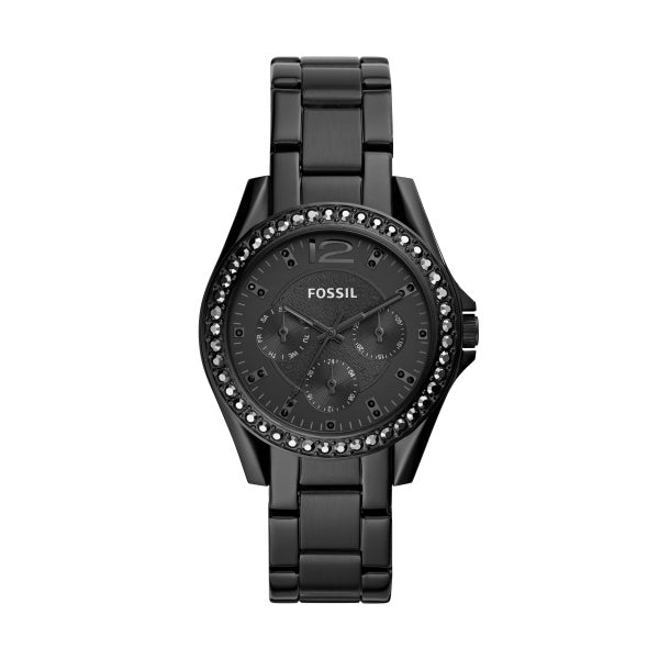 Fossi Riley Multifunction Black Stainless Steel Watch