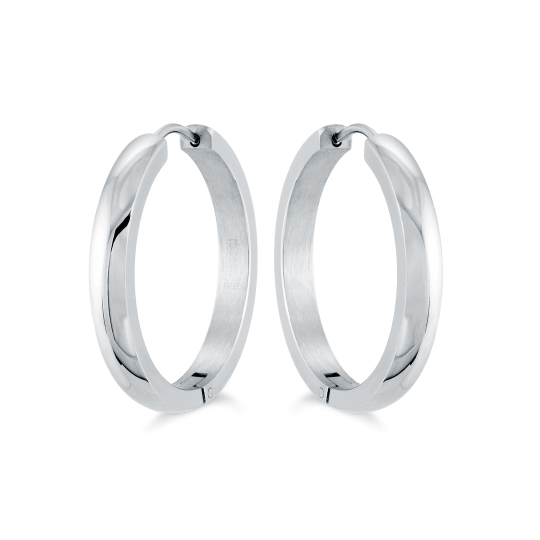 Italgem Stainless Steel Hoop Earrings