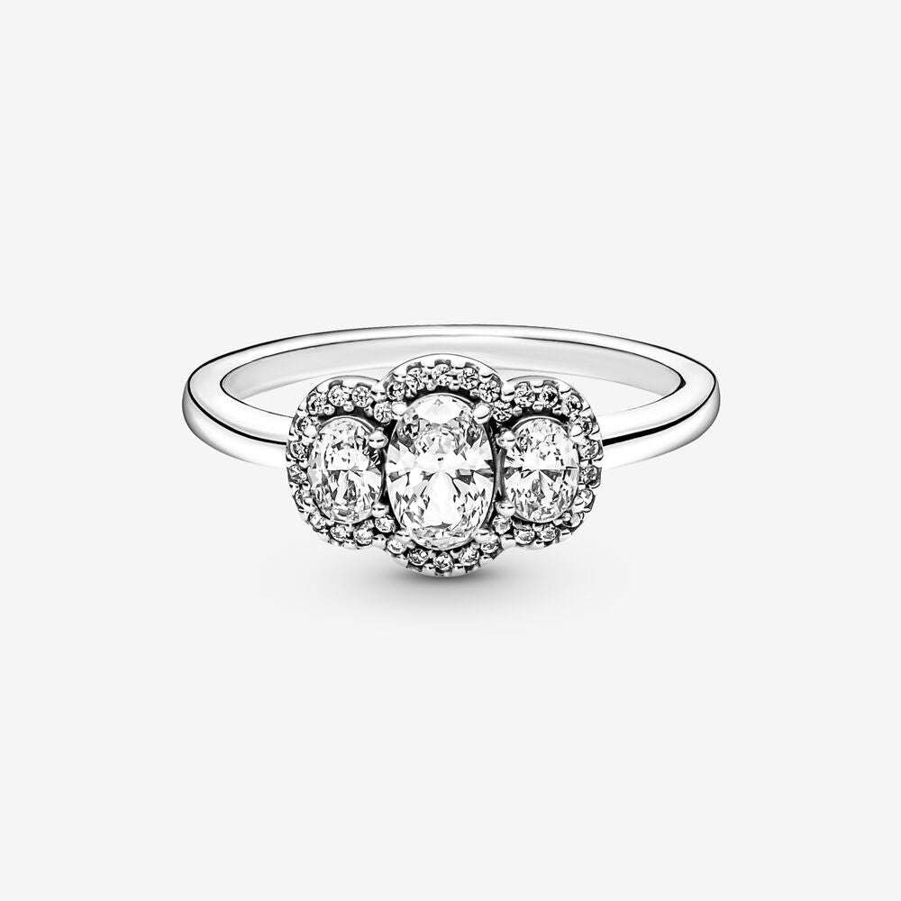 FINAL SALE Pandora Three Stone Vintage Ring, size GNM Fine
