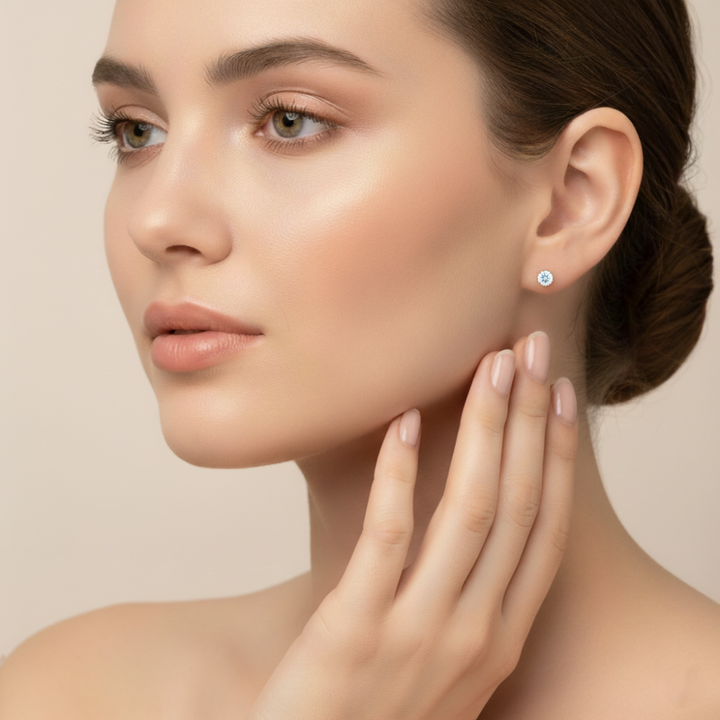 10K 4MM Cubic Zircona Studs