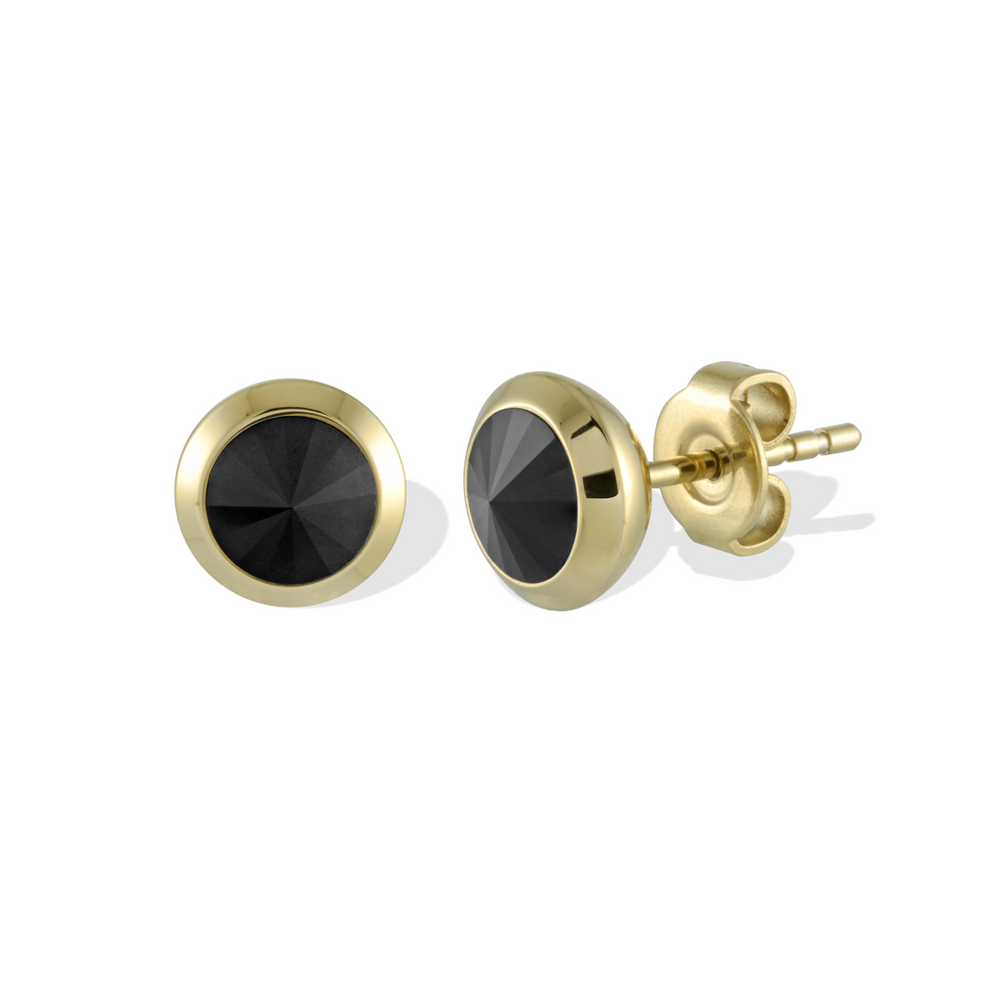 Italgem Solitaire Black CZ Earrings