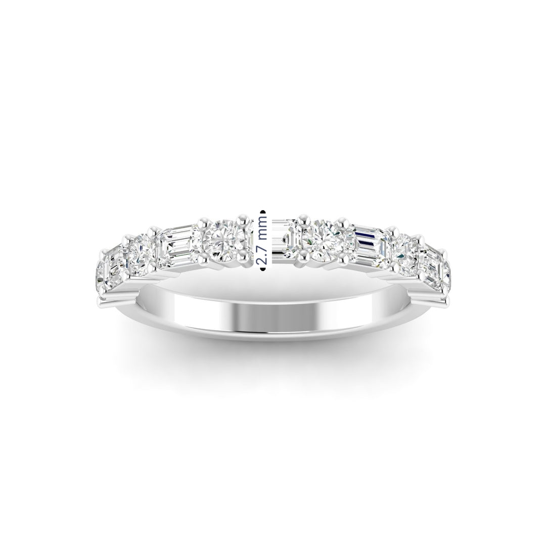 Everlee 14K Round & Emerald Cut Diamond Band, 1.14 TDW