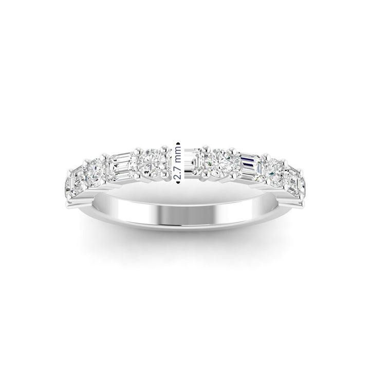 Everlee 14K Round & Emerald Cut Diamond Band, 1.14 TDW