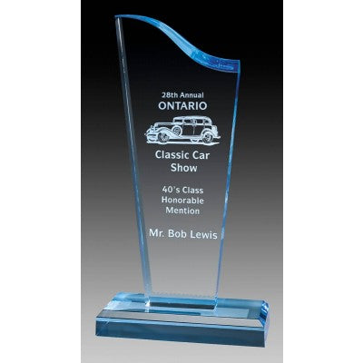 Acrylic Sapphire Wave Trophy,
