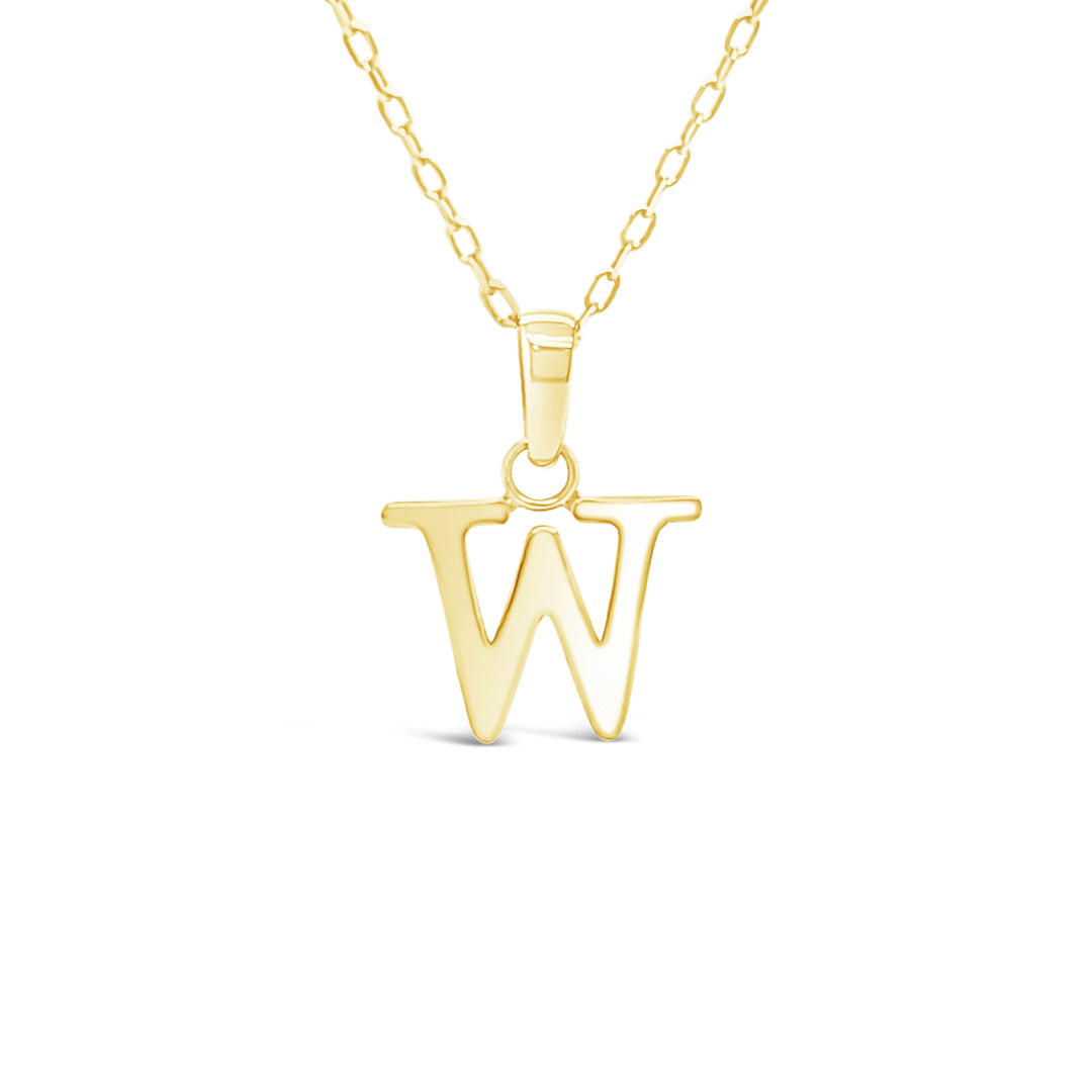 10KY "W" Inital Pendant