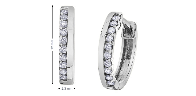 Diamond Days 10kt Yellow Gold Offset Diamond Hoops