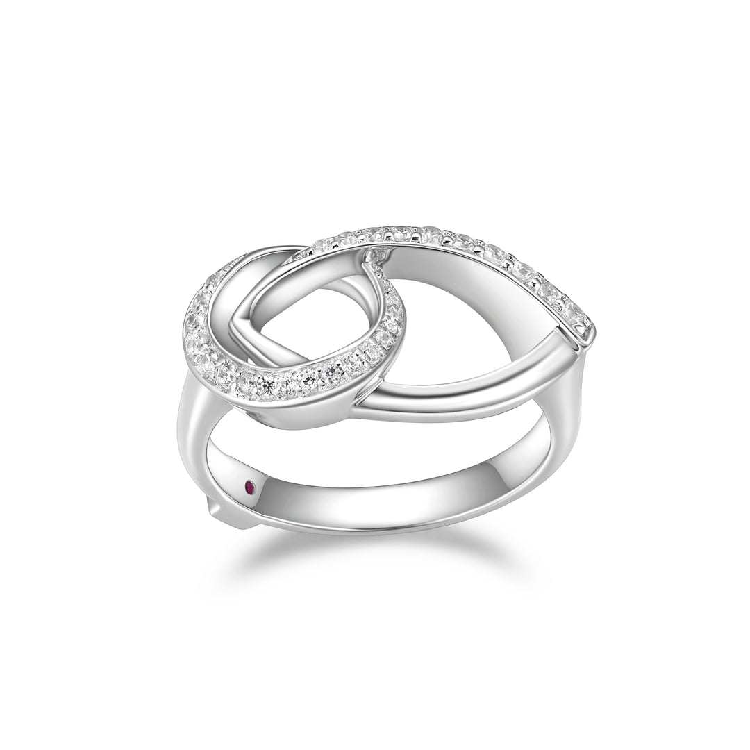 ELLE "Swing" rhodium plated Silver Ring
