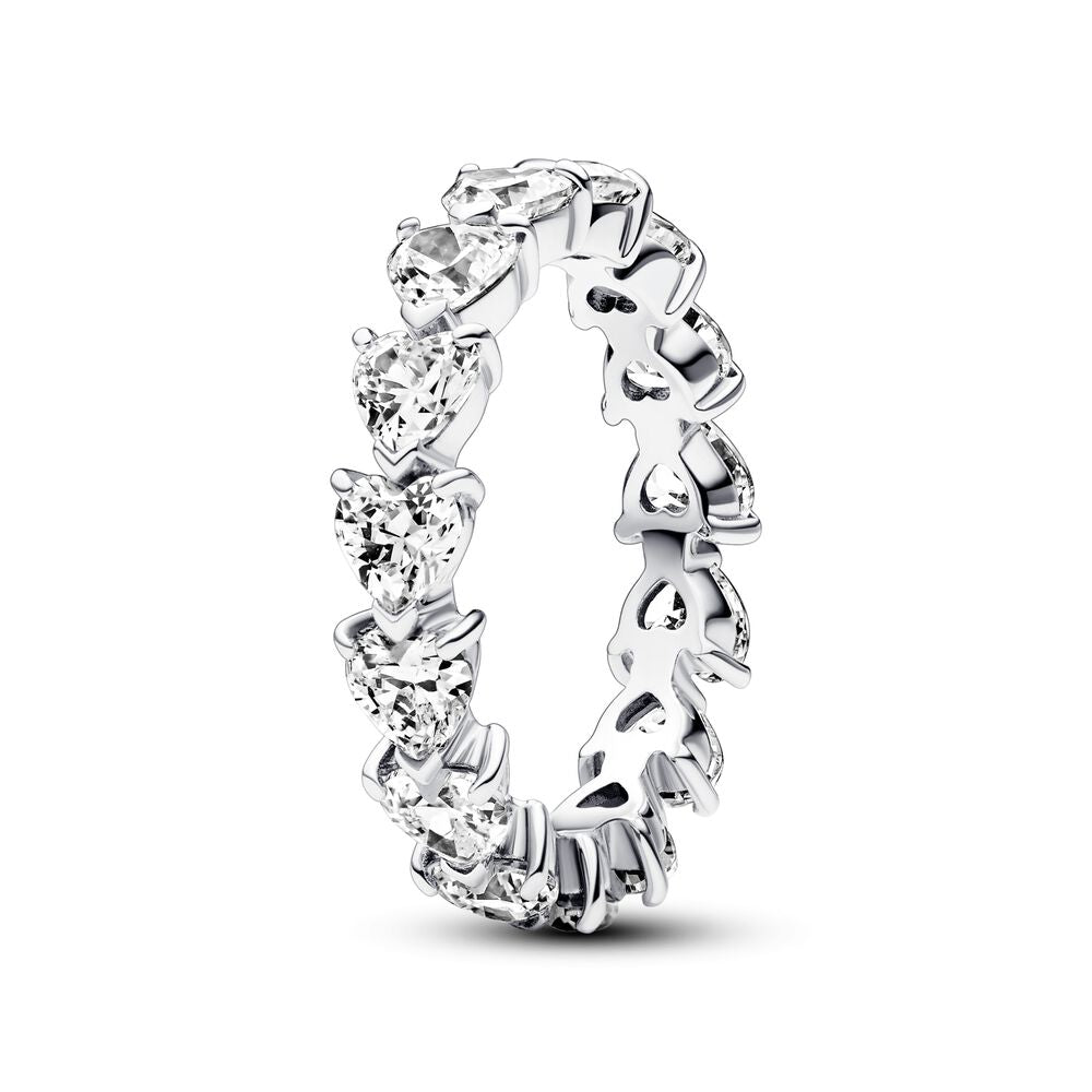 Pandora Row of Hearts Eternity Ring, size 6.0