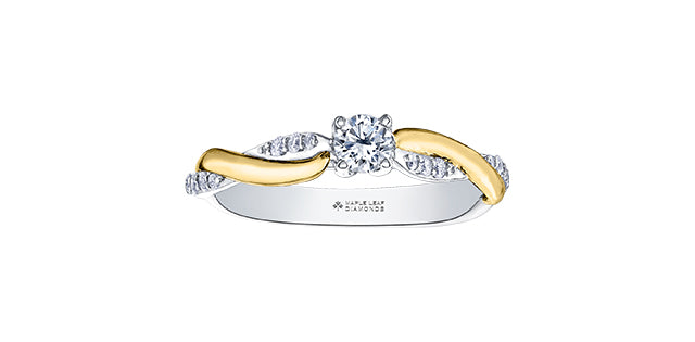 14k Twisted band Engagement Ring,