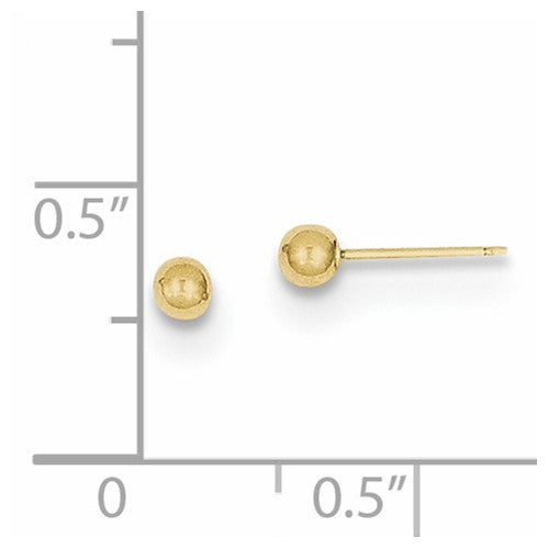 10K 3mm Ball Stud Earrings