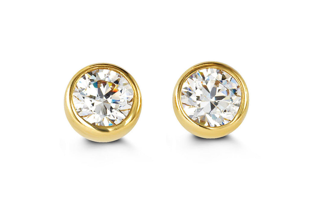 Child's 14K Solitaire Stud Earrings