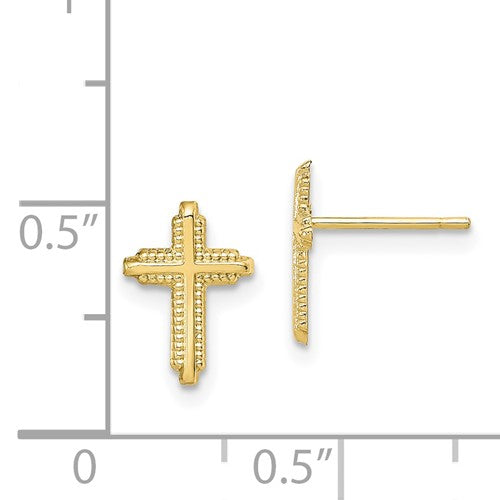 10K Cross Earrings