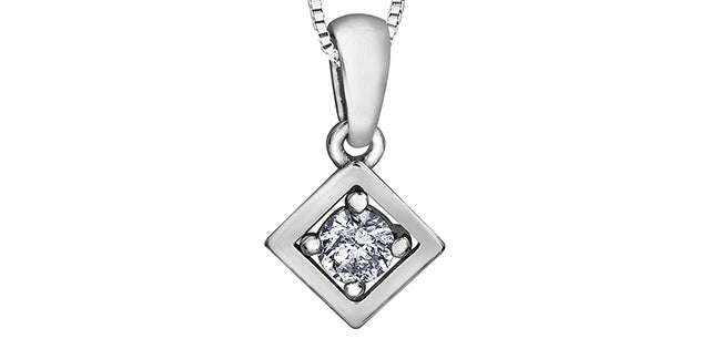 10 Karat 0.07TDW Diamond Necklace, 18"