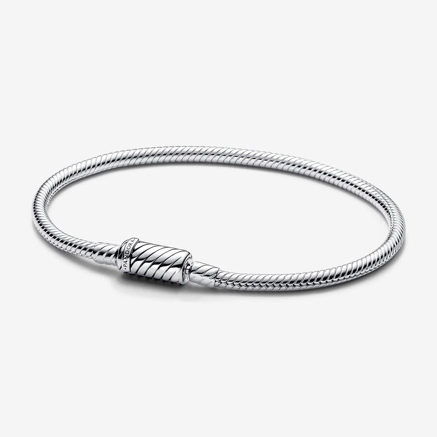 Pandora Moments Sliding Magnetic Clasp Snake Chain Bracelet, 7.5"