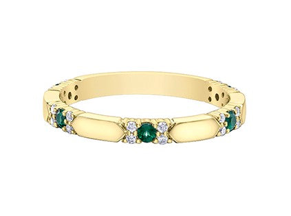 10k yellow gold emerald and di