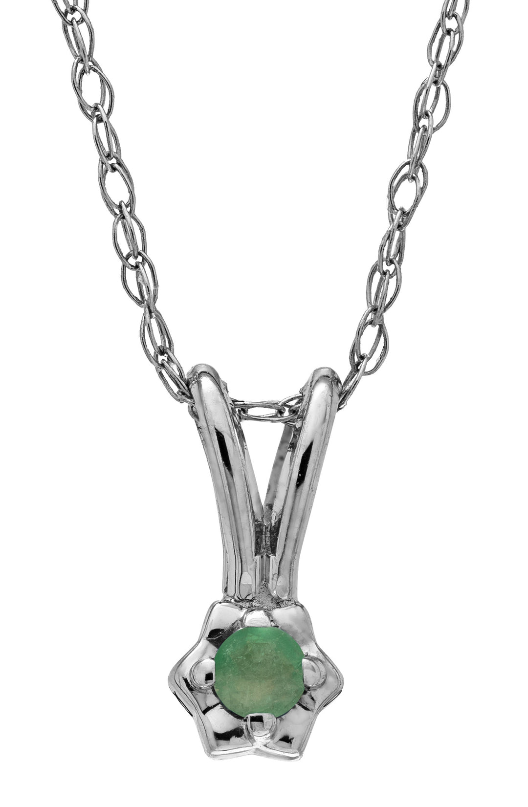 Sterling Silver Child's May Birthstone Pendant