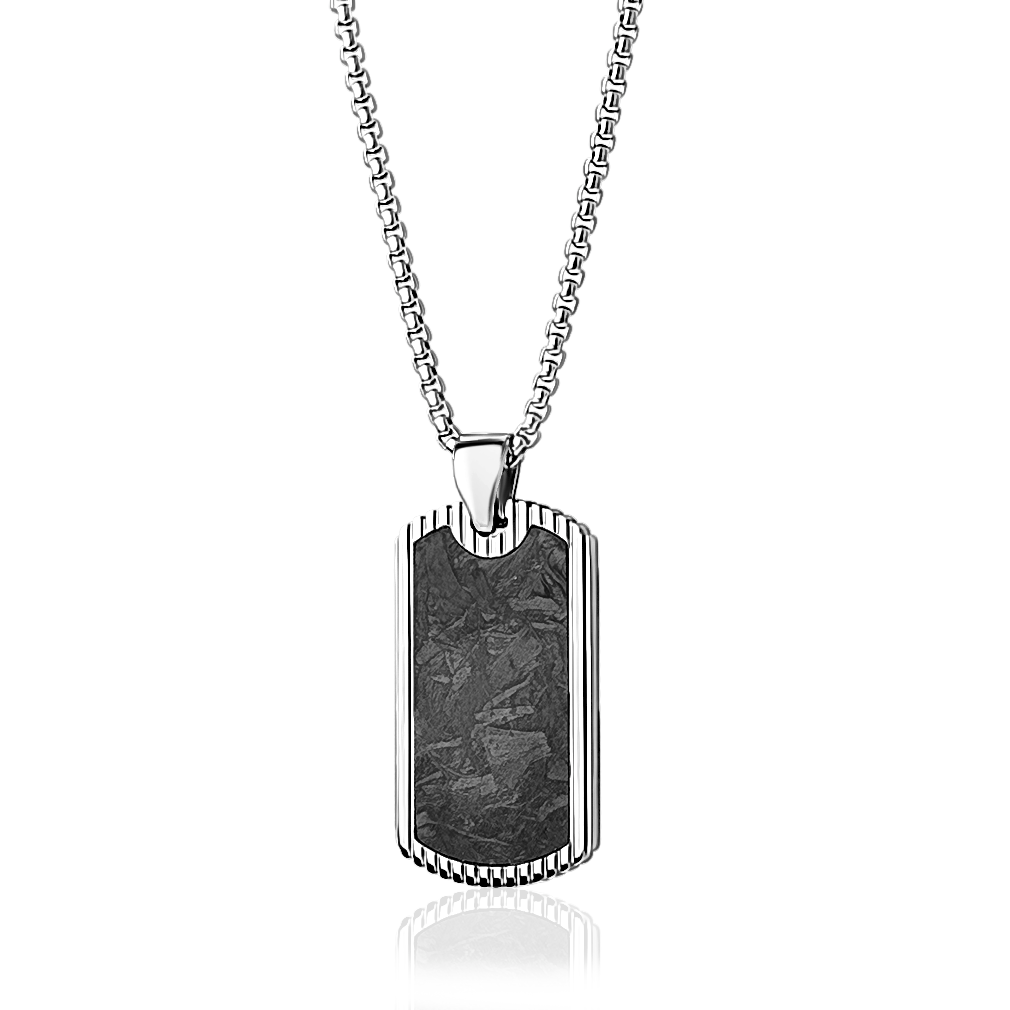 Italgem Carbon Fiber & Steel Dog Tag Pendant