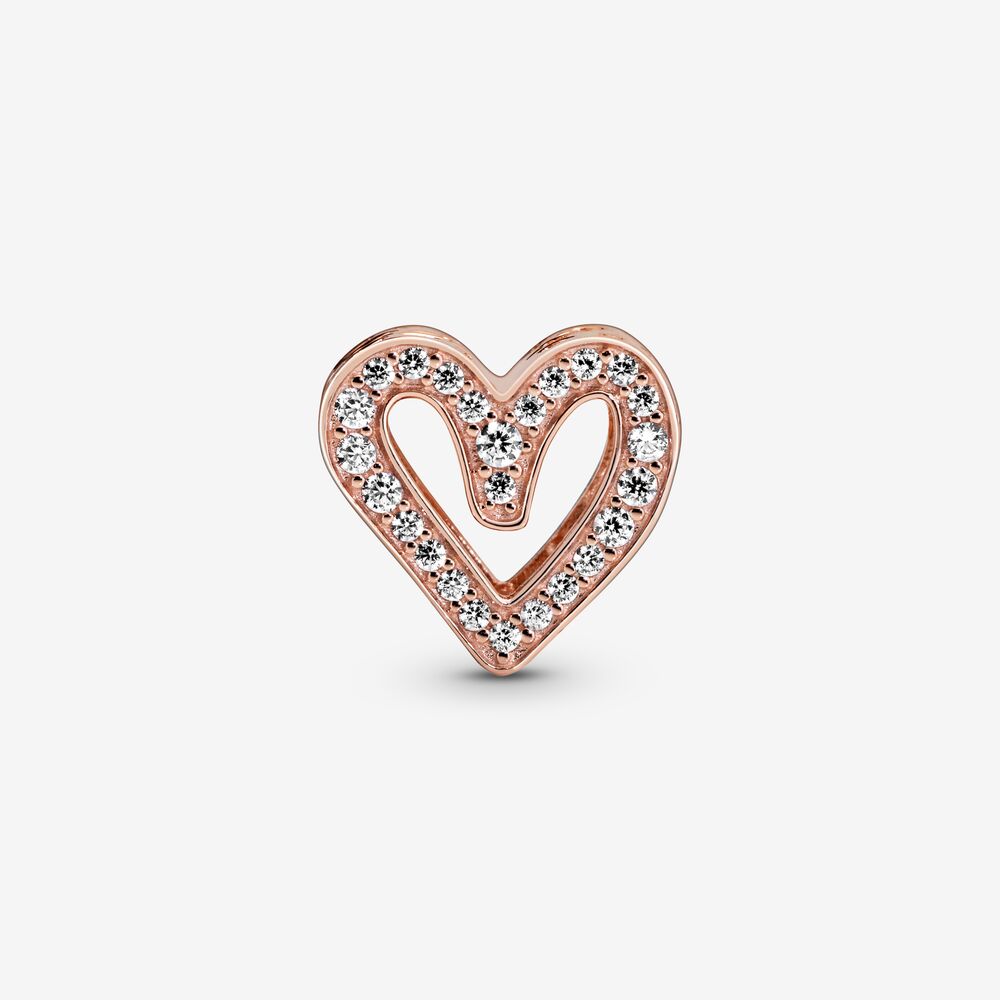 Sparkling Freehand Heart Charm