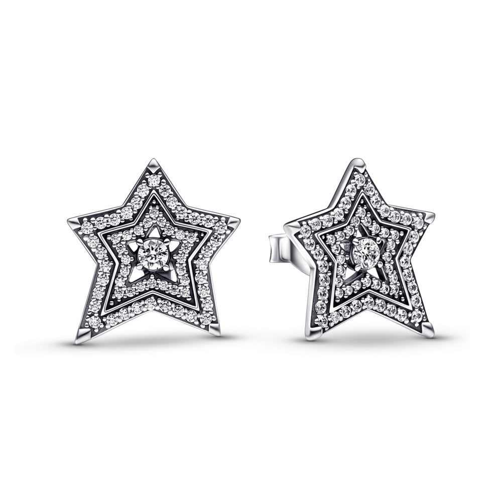 FINAL SALE - Pandora Celestial Asymmetric Star Stud Earrings