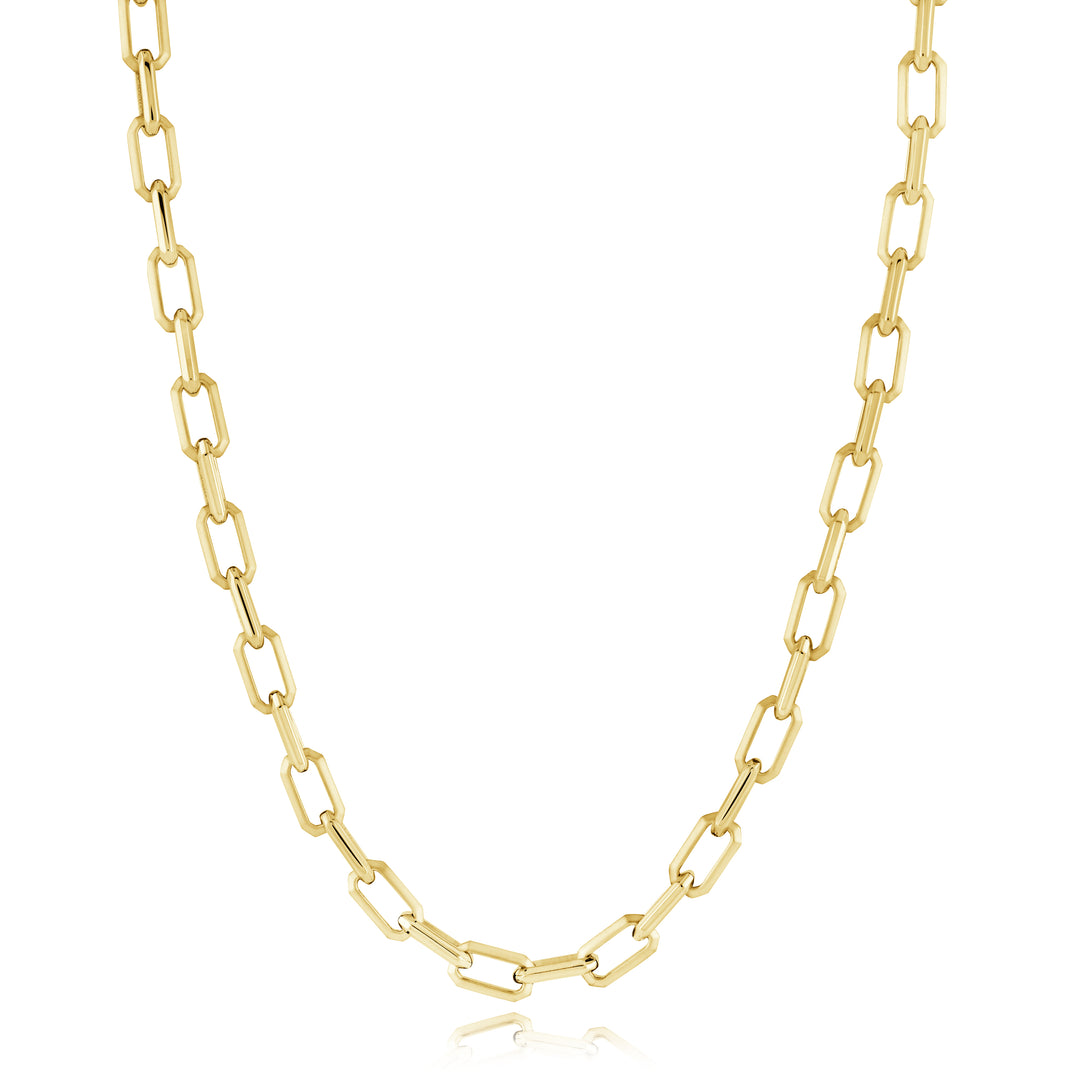 Stainless Steel Gold Plated Rectangle Link Chain.