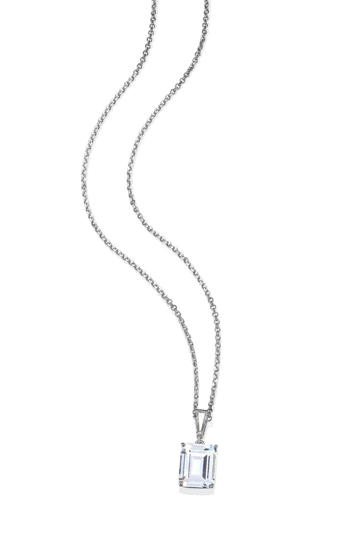 Reign Emerald Cut CZ Solitiare Necklaece