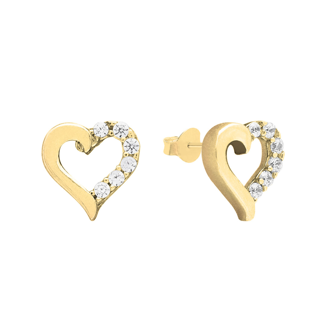 10K Heart Earrings CZ