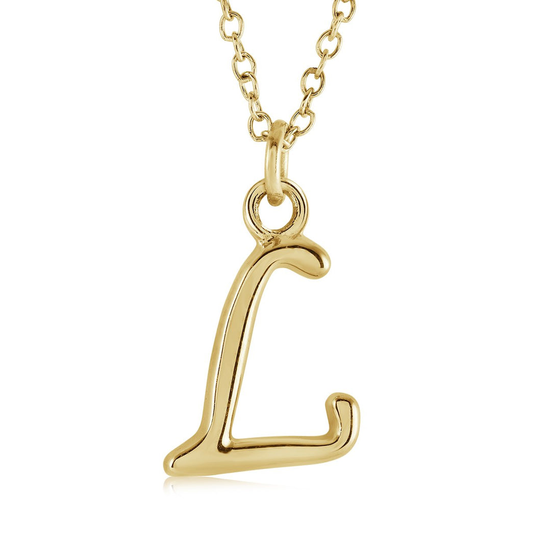 Initial 'L' Script, GP, Stainless Steel - GNM Fine Jewellers