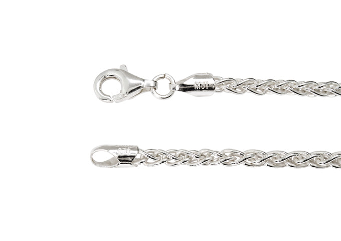 Sterling Silver Wheat Link Chain, 18"