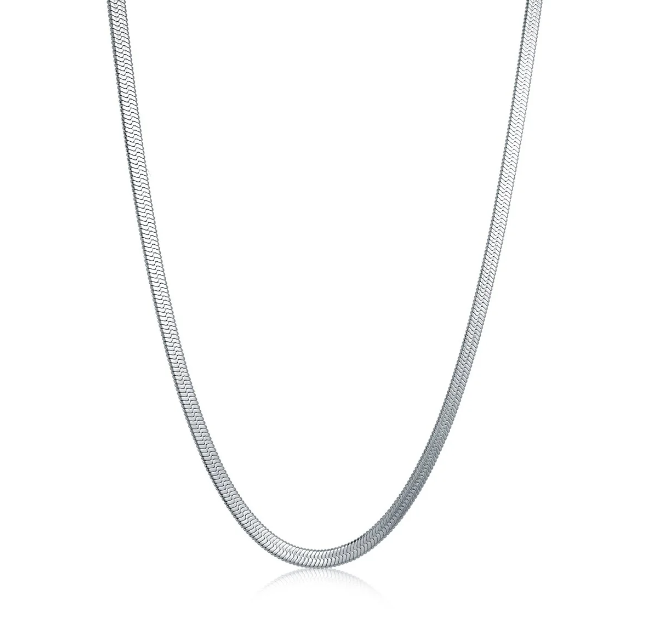 3.3MM Herringsbone Stainless Steel Necklace, 18"