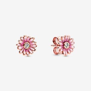 Pandora Pink Daisy Flower Stud Earrings