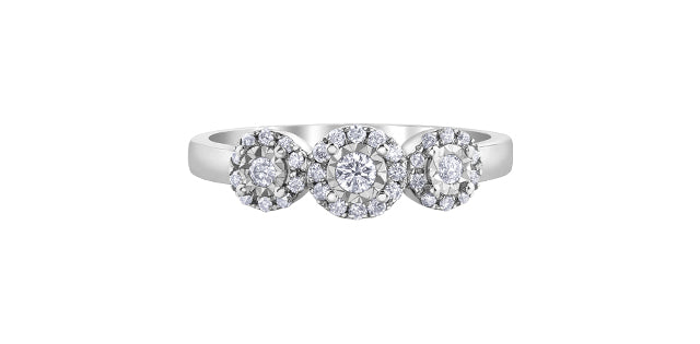 10K Multi Halo Engagement Ring, 0.25 TDW