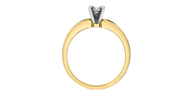 10 Karat 3 Stone Engagement Ring, 0.12 CT Center