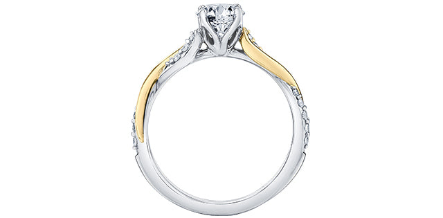 14k Twisted band Engagement Ring,