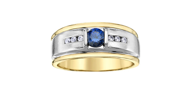 10 Karat Round Sapphire Ring
